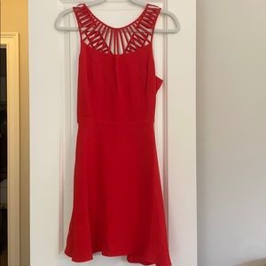 Red Parker mini dress.